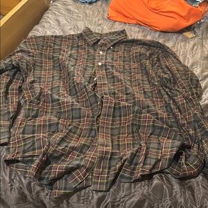 Ralph Lauren Brown and Red Casual Button Down Shirt